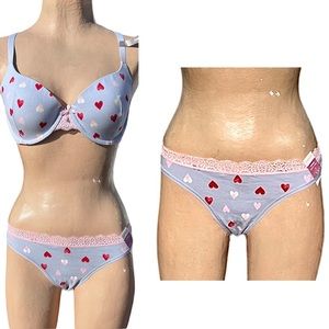 - Ambrielle Heart Print Cotton Thong! NEW!